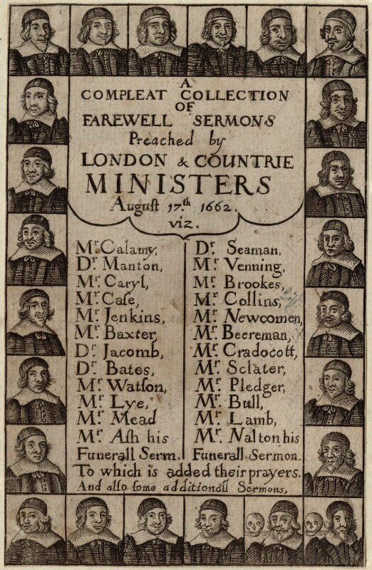 A compleat collection of farewell sermons preached by london and countrie ministers npg d29685