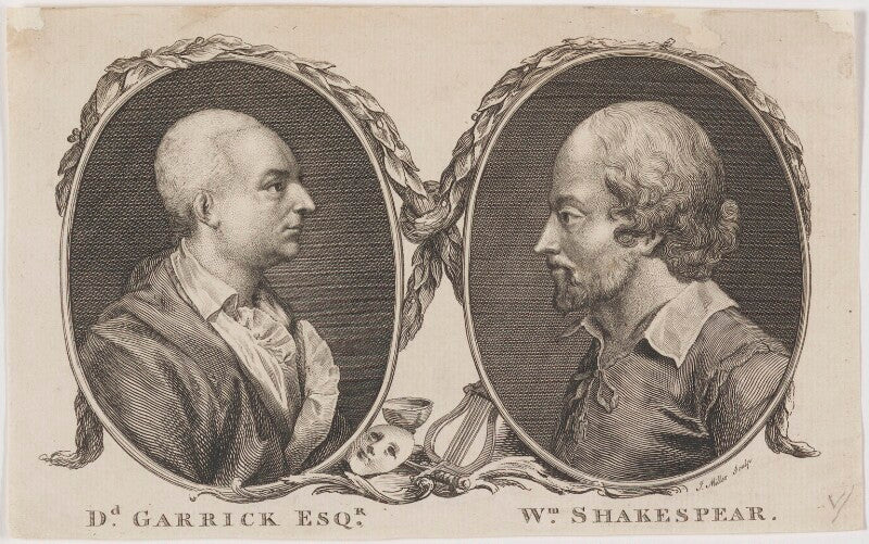 David garrick; william shakespeare npg d20571