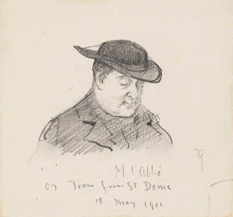 'M l'Abbé on Train from St Denis' (Unknown sitter) NPG D43090