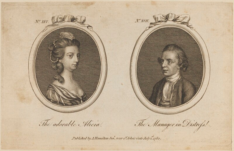 'the adorable alicia and the manager in distress!' (george colman the elder?) npg d14020