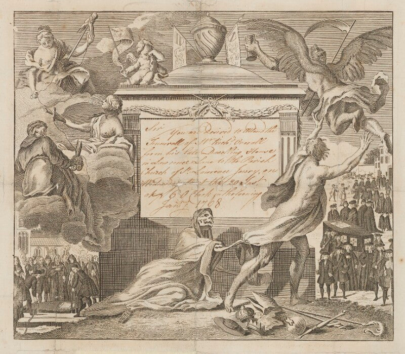 Invitation to funeral of richard overall npg d39397