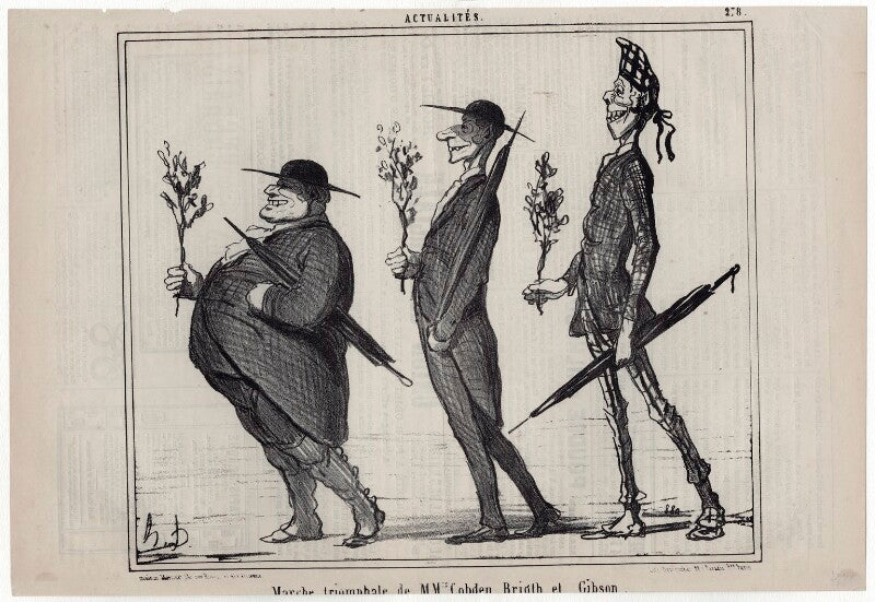 John bright; thomas milner gibson; richard cobden npg d9862