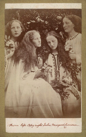 'The Rosebud Garden of Girls' (Eleanor Dora ('Nelly') MacCallum (née Fraser-Tytler); Mary Seton Watts (née Fraser-Tytler); Christina Catherine Liddell (née Fraser-Tytler); Etheldred ('Ethel') Fraser-Tytler) NPG x18070