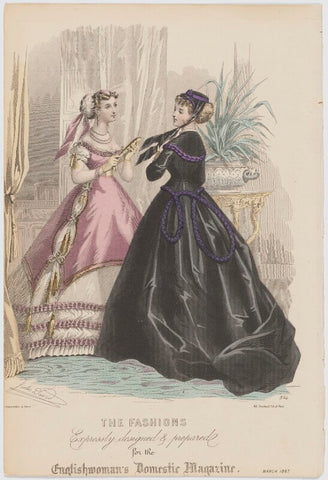'The Fashions', March 1867. Ball toilet and walking toilet NPG D48023