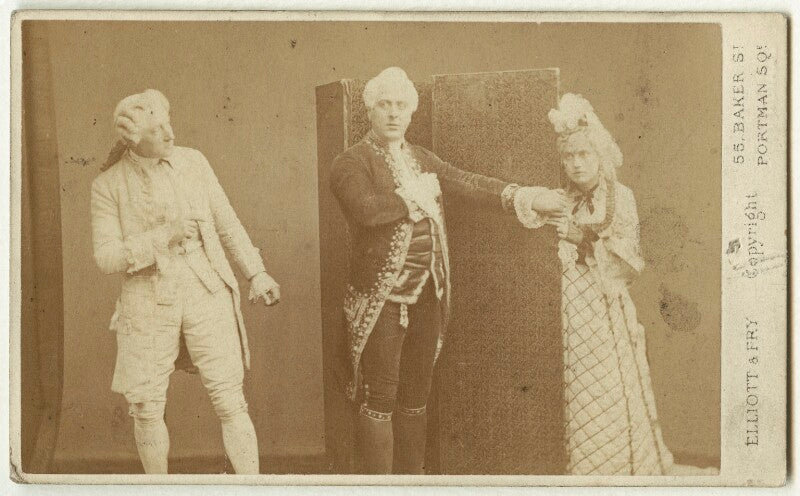 William farren as sir peter teazle; john clayton as joseph surface; amy fawsitt as lady teazle in 'the school for scandal' npg x4335