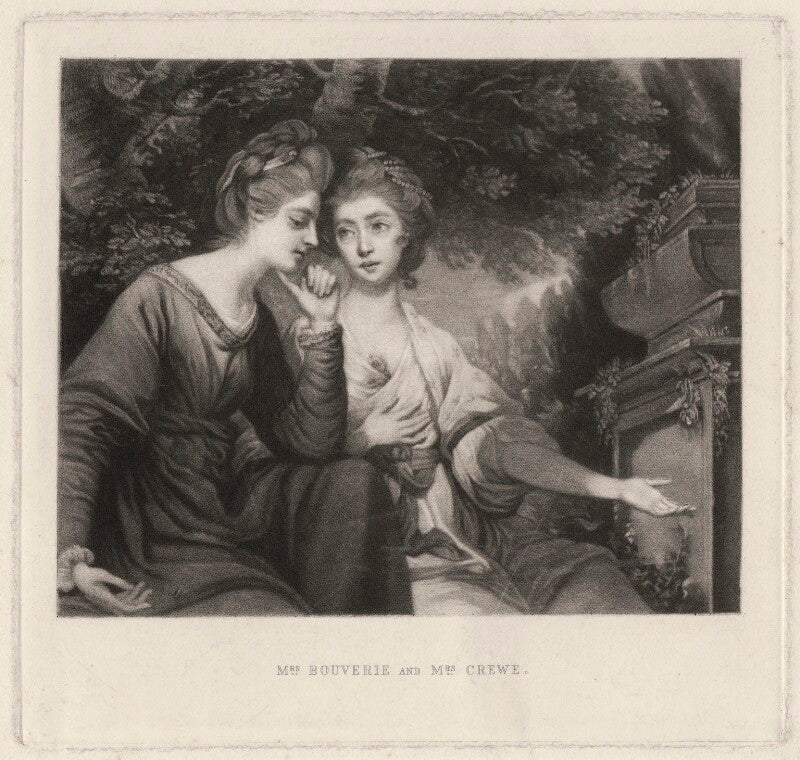 Harriet bouverie (née fawkener, later lady robert spencer); frances anne crewe (née greville), lady crewe npg d34307