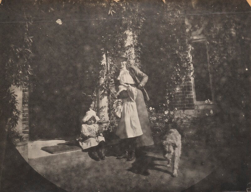 'friday's hill: aunty loo, ray, karin & rumpty at the front door' npg ax160673