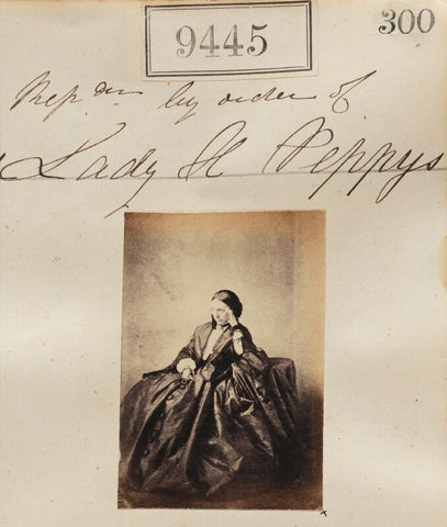 'Reproduction by order of Lady H Peppys' NPG Ax59252