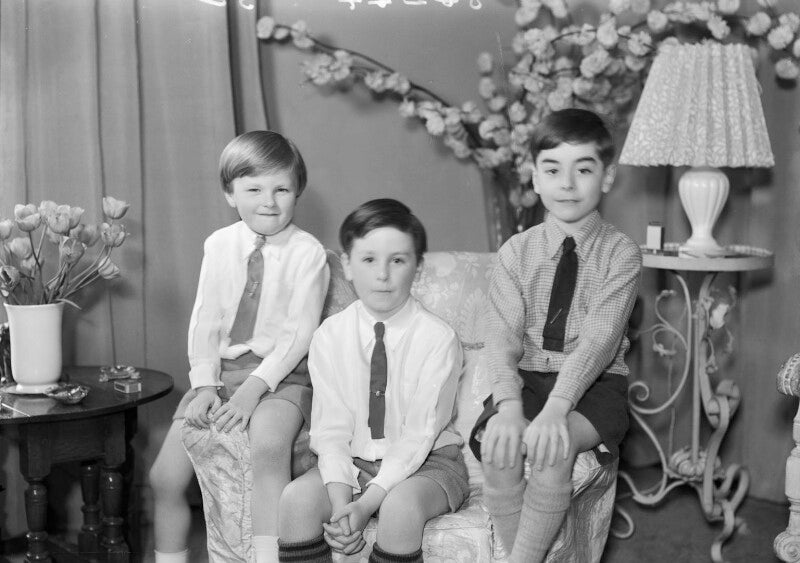 Simon kenlis maxwell, 13th baron farnham; barry owen somerset maxwell, 12th baron farnham and an unknown boy npg x155424