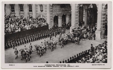 'Coronation Procession, 1911. Their Majesties passing through the New Admiralty Arch' NPG x137831