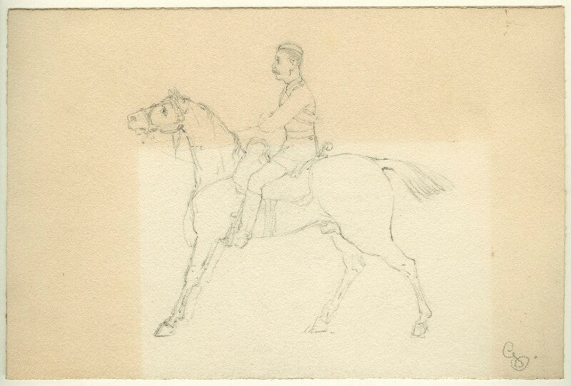 Unknown cavalryman on horseback npg d23176