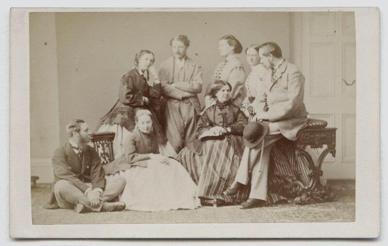 Family group including hon. frances sarah whittuck (née butler), hon. georgina louisa mostyn, robert balfour stewart and frances penelope (née rawson), viscountess mountgarret npg ax46295