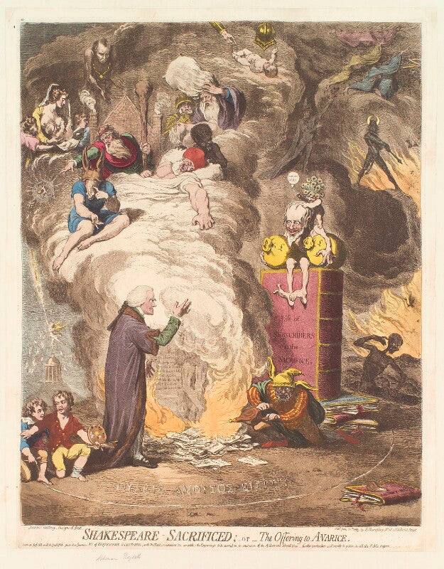 'shakespeare sacrificed;   or   the offering to avarice' (john boydell) npg d13069