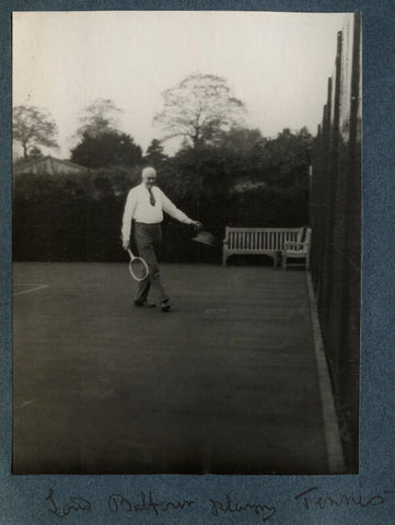 'Lord Balfour playing tennis' (Arthur James Balfour, 1st Earl of Balfour) NPG Ax142320