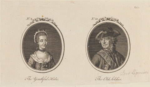 'The Youthful Hebe and The Old Soldier' (Hebe Watson; John Ligonier, 1st Earl Ligonier) NPG D14627