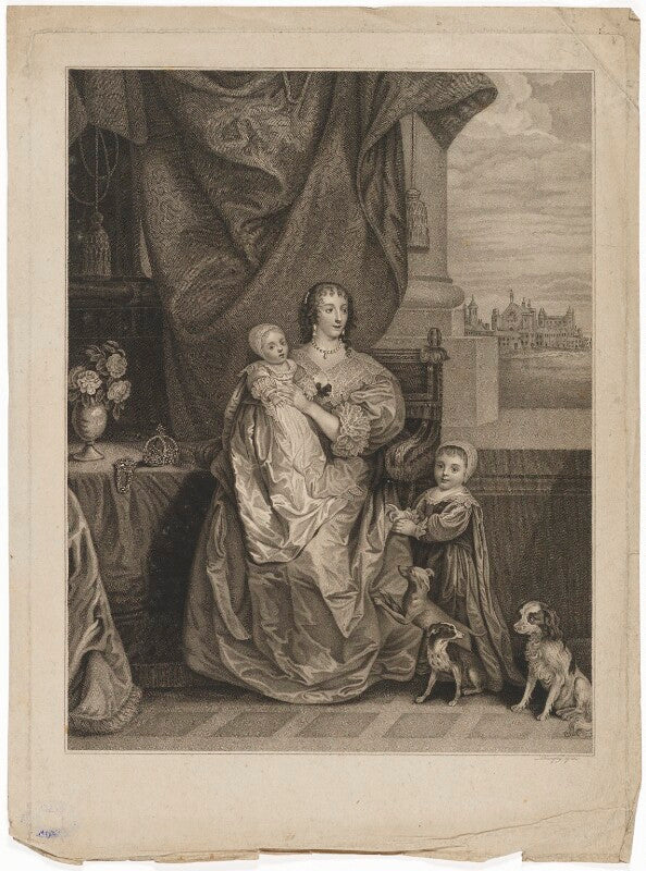 Queen henrietta maria and her two eldest children (henrietta maria; mary, princess royal and princess of orange; king charles ii) npg d32113