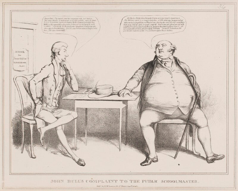 John bull's complaint to the public schoolmaster (henry brougham, 1st baron brougham and vaux; john bull) npg d40969