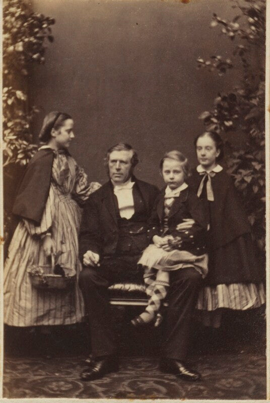 Hon. katharine campbell elidor (née claughton) with her father, brother and sister npg ax9622