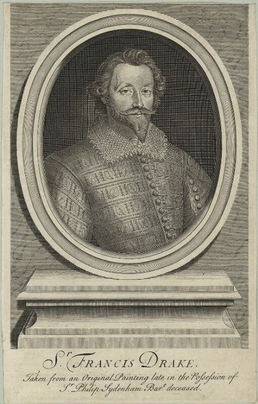Unknown man engraved as sir francis drake npg d25404