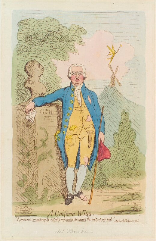 'a uniform whig' (king george iii; edmund burke) npg d12431