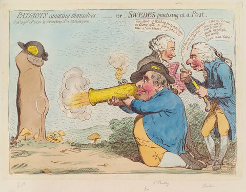 'Patriots amusing themselves; - or - Swedes practising at a post' NPG D12449