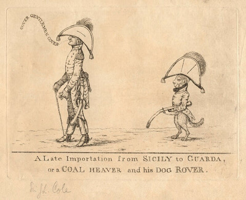 'A Late Importation from Sicily to Guarda, or a Coal Heaver and his Dog Rover' NPG D17979