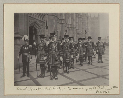 'Search (Guy Fawkes) Party on the opening of Parliament' (including Fenwick Bulmer de Sales La Terrière) NPG x135309