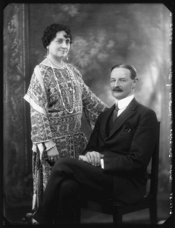 Agnes gertrude blanche durell (née king), lady elphinstone of glack; sir alexander logie elphinstone of glack, 10th bt npg x124132