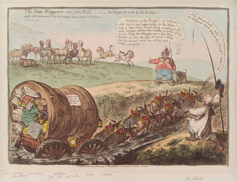 'The state waggoner, and John Bull - or - the waggon too much for the donkeys!' NPG D12829