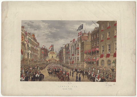 'Temple Bar, March 7th 1863' (including King Edward VII; Queen Alexandra) NPG D33989