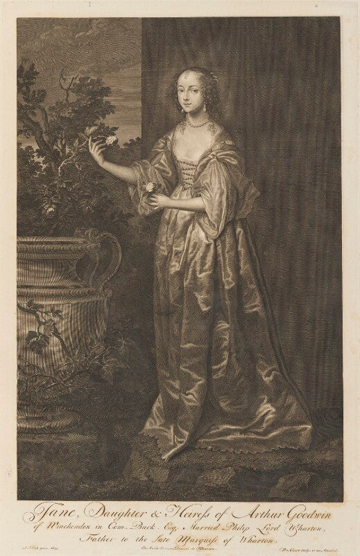 Jane wharton (née goodwin), lady wharton npg d34292