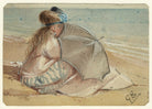 Study of an unknown woman on the beach NPG D23202