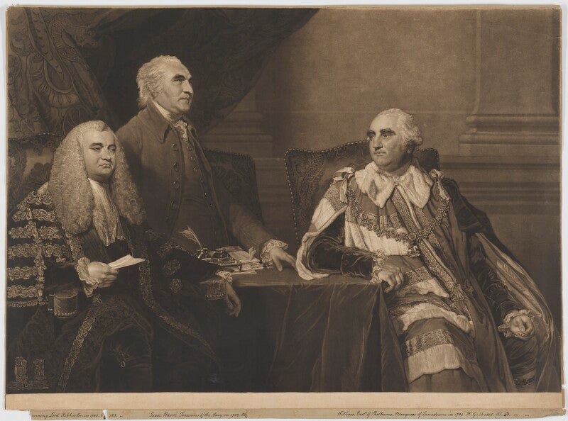 John dunning, 1st baron ashburton; isaac barré; william petty, 1st marquess of lansdowne (lord shelburne) npg d7391