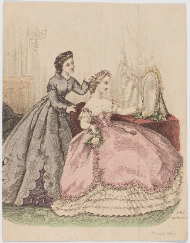 Day and ball dresses, 1864 npg d48015