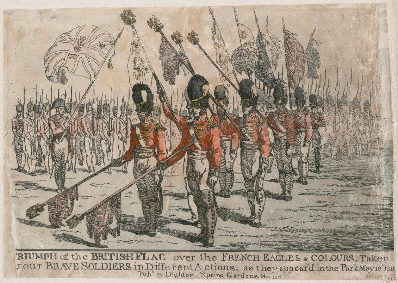 Triumph of the british flag over the french eagles and colours npg d47119