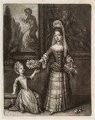 A Young Woman and a Child with Flowers ('Two Misses with Flowers') NPG D11848