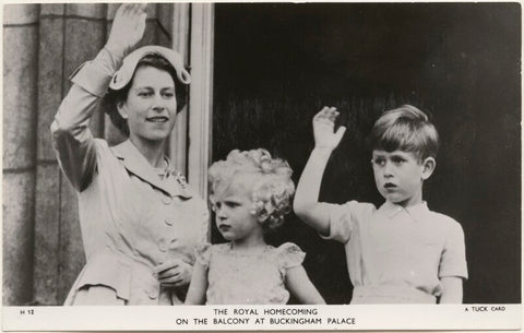 'The Royal Homecoming on the balcony at Buckingham Palace' (Queen Elizabeth II; Princess Anne; Prince Charles) NPG x193054