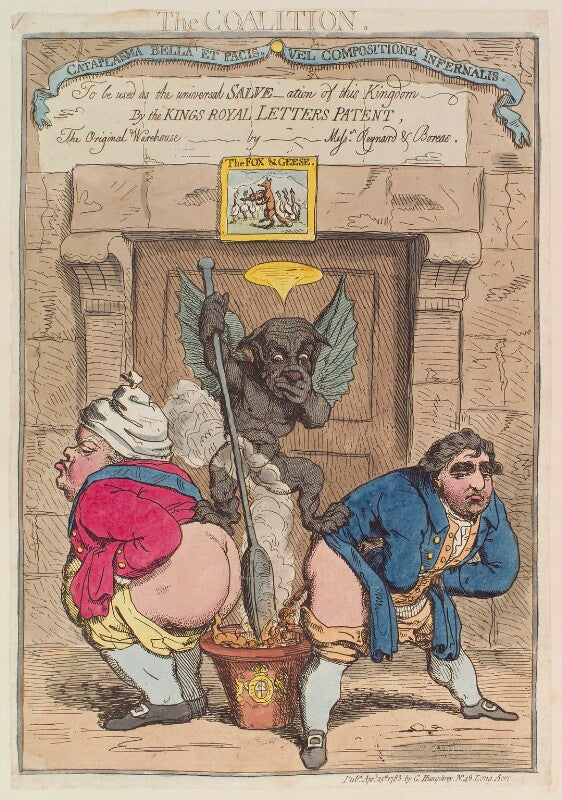 'the coalition' (frederick north, 2nd earl of guilford; charles james fox) npg d12991