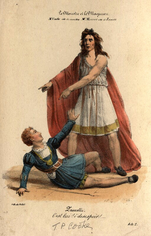Thomas potter cooke as the monster; lecomte menier as zamelli in 'the monster and the magician' npg d10925