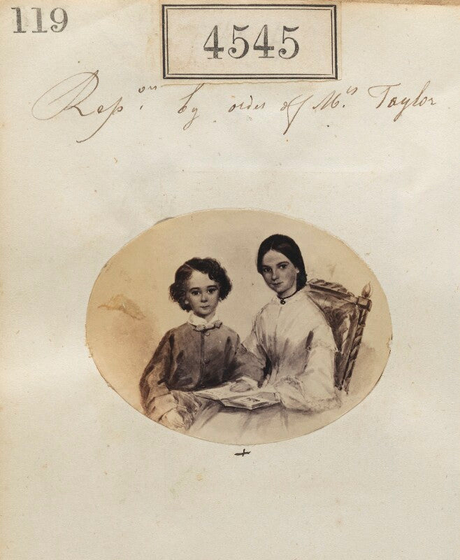 Two unknown sitters ('reproduction by order of mrs taylor') npg ax54557
