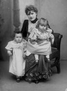 Belle Bilton with her sons Hon. Power Le Poer Trench and Richard, 6th Earl of Clancarty NPG x8315