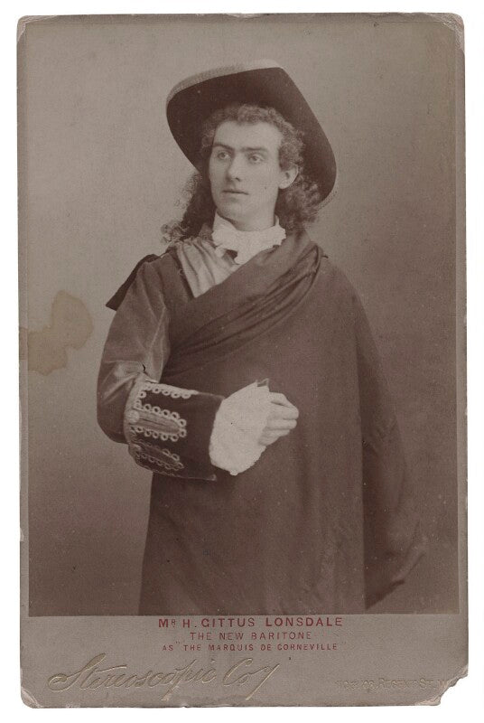 Harry lonsdale (henry gittus lonsdale) as the marquis de corneville in 'les cloches de corneville' npg x20139