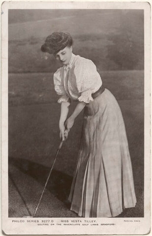 Vesta Tilley golfing on the Ravenscliffe Golf Links (Bradford) NPG x196041