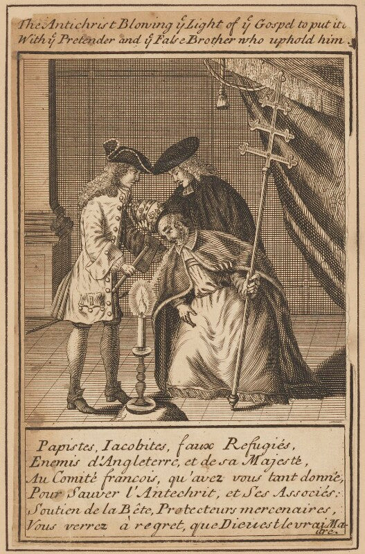 Prince James Francis Edward Stuart with the Pope and a jesuit NPG D34698