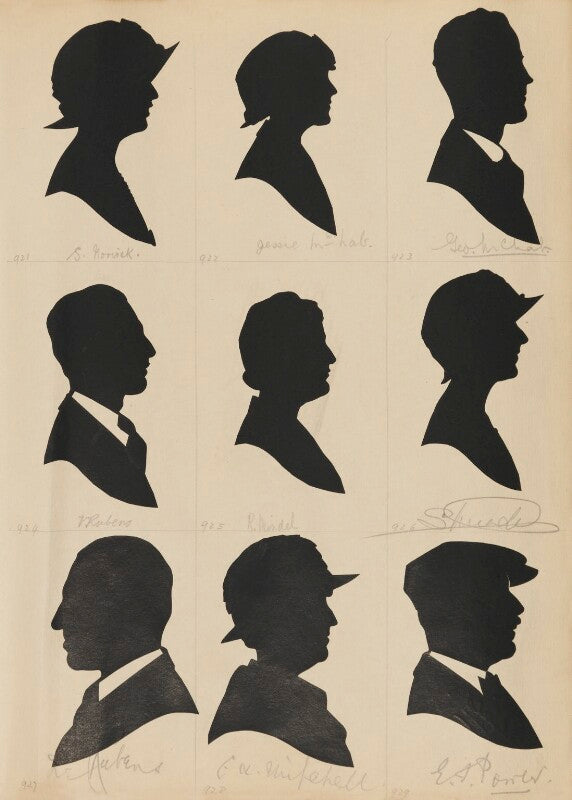 Tourists on the west pier, brighton (s. horrick; jessie mchab; geoffrey mchab; v. rubens; r. mindel; s?. tunde; l?. aubens; e.a. power and an unknown sitter) npg d46456