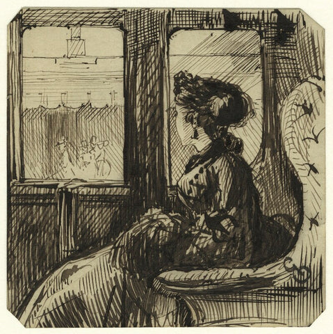 Study of an unknown woman in a train car NPG D23203
