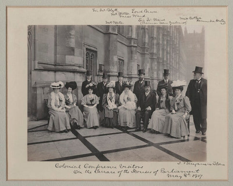 'Colonial Conference Visitors on the Terrace of the Houses of Parliament' NPG x135547