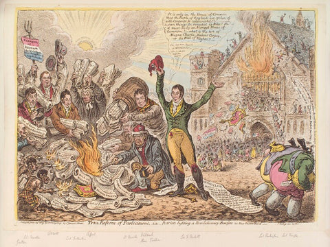 'True reform of Parliament, - i.e. - patriots lighting a revolutionary-bonfire in New Palace Yard' NPG D12923