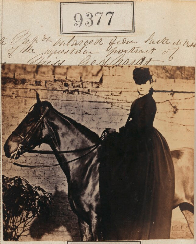 Miss gedhardt ('reproduction enlarged from carte de visite of the equestrian portrait of miss gedhardt') npg ax59183