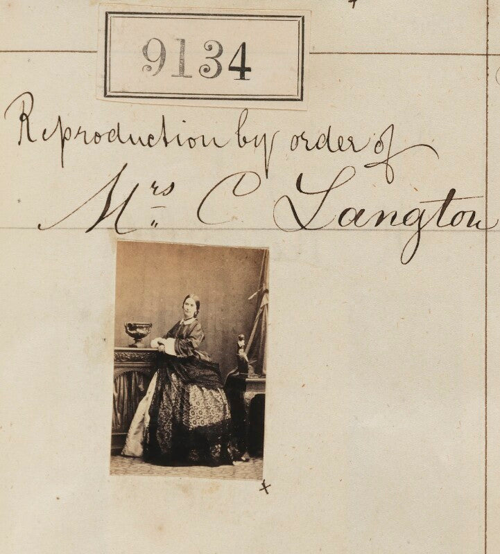 Unknown woman ('reproduction by order of mrs c langton') npg ax58956